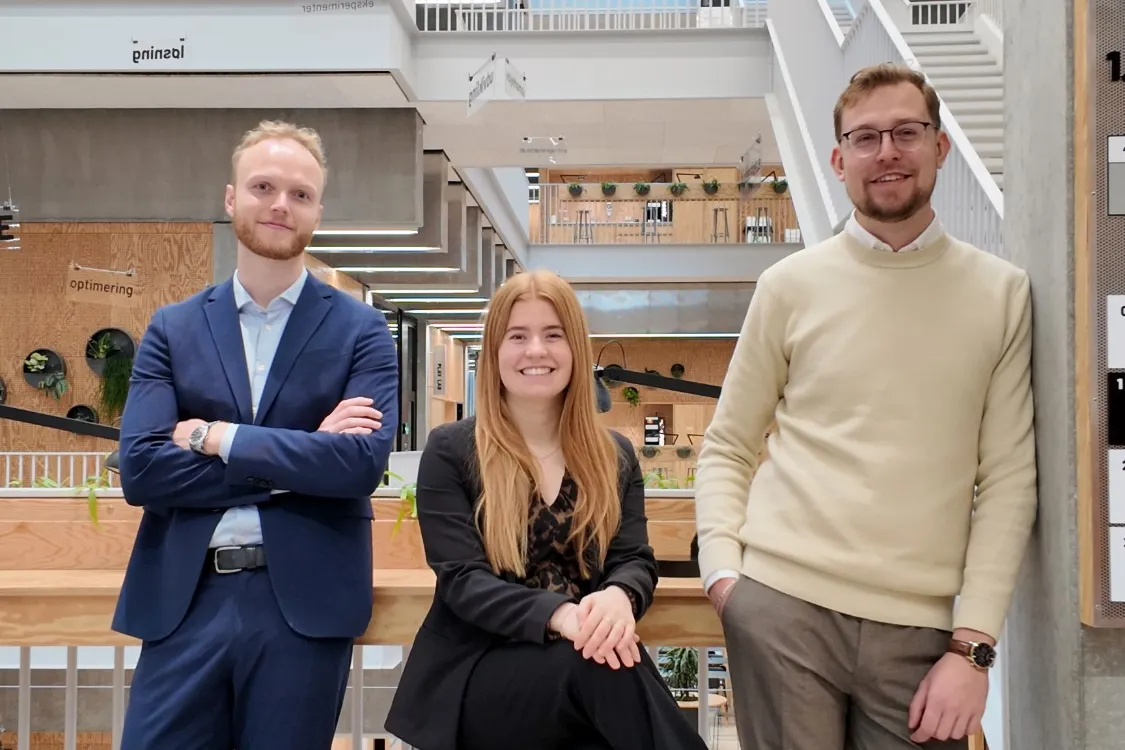 Victor Bach Petersen, Sarah Møller Kristiansen and Magnus Kjeldgaard Nørholm, the founders of TrailBlaze